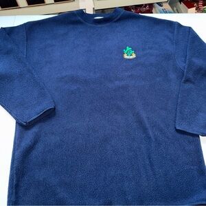 Quills Woollen Market Ireland Sweater Mens Large Navy Blue Ireland Embroidered